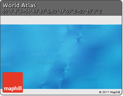 Physical 3D Map of the Area around 54° 56' 24" S, 52° 46' 29" E