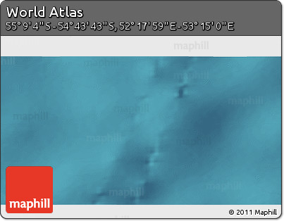 Satellite 3D Map of the Area around 54° 56' 24" S, 52° 46' 29" E