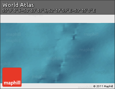 Satellite 3D Map of the Area around 54° 56' 24" S, 52° 46' 29" E