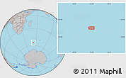 Gray Location Map of the area around 54° 56' 24" S, 52° 46' 29" E