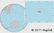 Gray Location Map of the area around 54° 56' 24" S, 53° 37' 30" E