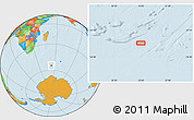 Political Location Map of the area around 54° 56' 24" S, 53° 37' 30" E