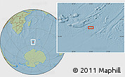 Savanna Style Location Map of the area around 54° 56' 24" S, 53° 37' 30" E, hill shading