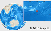 Shaded Relief Location Map of the area around 54° 56' 24" S, 53° 37' 30" E