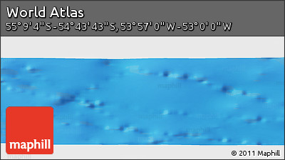 Physical Panoramic Map of the Area around 54° 56' 24" S, 53° 28' 30" W