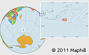 Political Location Map of the area around 54° 56' 24" S, 54° 28' 30" E