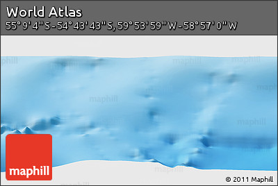 Shaded Relief Panoramic Map of the Area around 54° 56' 24" S, 59° 25' 29" W