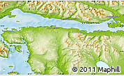 Physical Map of the area around 54° 56' 24" S, 67° 55' 30" W