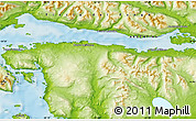 Physical Map of the area around 54° 56' 24" S, 67° 55' 30" W