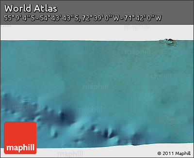 Satellite 3D Map of the Area around 54° 56' 24" S, 72° 10' 30" W