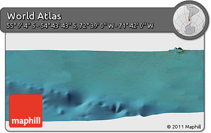 Satellite Panoramic Map of the Area around 54° 56' 24" S, 72° 10' 30" W