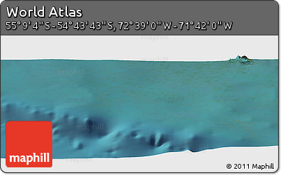 Satellite Panoramic Map of the Area around 54° 56' 24" S, 72° 10' 30" W