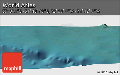 Satellite Panoramic Map of the Area around 54° 56' 24" S, 72° 10' 30" W
