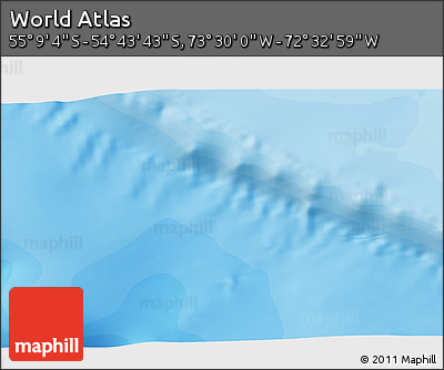 Political 3D Map of the Area around 54° 56' 24" S, 73° 1' 30" W