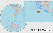 Gray Location Map of the area around 54° 56' 24" S, 73° 52' 30" W