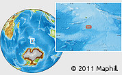Physical Location Map of the area around 54° 56' 24" S, 74° 1' 30" E