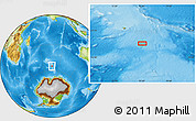 Physical Location Map of the area around 54° 56' 24" S, 75° 43' 29" E
