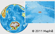 Physical Location Map of the area around 54° 56' 24" S, 76° 34' 29" E