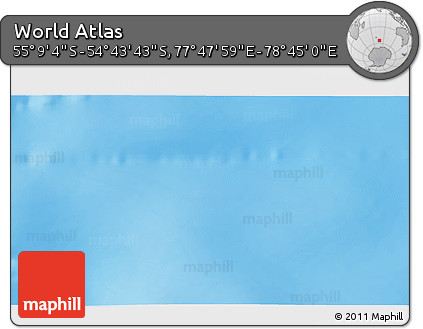 Physical 3D Map of the Area around 54° 56' 24" S, 78° 16' 30" E