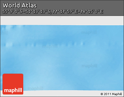 Physical 3D Map of the Area around 54° 56' 24" S, 78° 16' 30" E