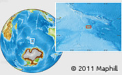 Physical Location Map of the area around 54° 56' 24" S, 79° 7' 30" E