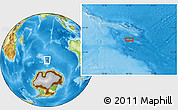 Physical Location Map of the area around 54° 56' 24" S, 81° 40' 30" E