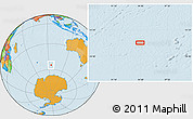 Political Location Map of the area around 54° 56' 24" S, 94° 25' 30" E