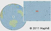 Savanna Style Location Map of the area around 54° 56' 24" S, 94° 25' 30" E, hill shading