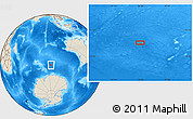 Shaded Relief Location Map of the area around 54° 56' 24" S, 94° 25' 30" E