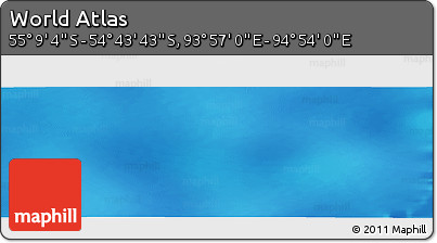 Physical Panoramic Map of the Area around 54° 56' 24" S, 94° 25' 30" E