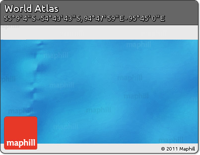 Physical 3D Map of the Area around 54° 56' 24" S, 95° 16' 30" E