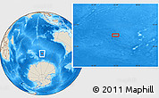 Shaded Relief Location Map of the area around 54° 56' 24" S, 95° 16' 30" E
