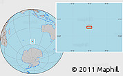 Gray Location Map of the area around 54° 56' 24" S, 96° 7' 30" E