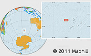 Political Location Map of the area around 54° 56' 24" S, 96° 58' 29" E