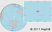 Gray Location Map of the area around 54° 56' 24" S, 99° 31' 30" E