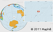 Political Location Map of the area around 54° 56' 24" S, 99° 31' 30" E