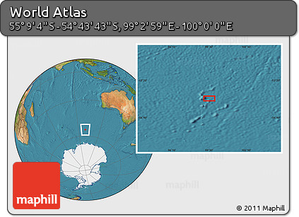Satellite Location Map of the Area around 54° 56' 24" S, 99° 31' 30" E