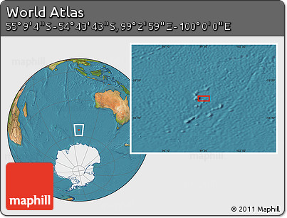 Satellite Location Map of the Area around 54° 56' 24" S, 99° 31' 30" E
