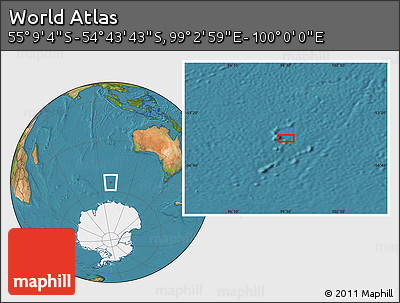 Satellite Location Map of the Area around 54° 56' 24" S, 99° 31' 30" E