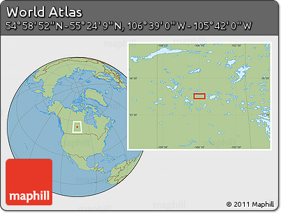 Savanna Style Location Map of the Area around 55° 11' 31" N, 106° 10' 30" W