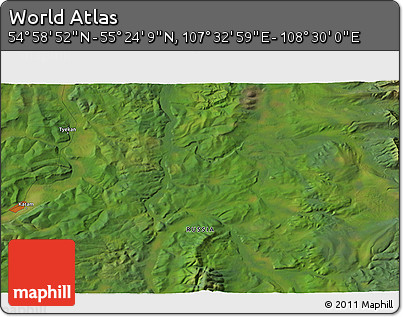 Satellite 3D Map of the Area around 55° 11' 31" N, 108° 1' 30" E
