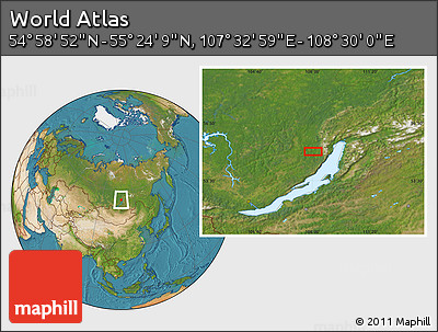 Satellite Location Map of the Area around 55° 11' 31" N, 108° 1' 30" E