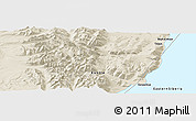 Shaded Relief Panoramic Map of the area around 55° 11' 31" N, 108° 52' 30" E