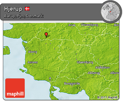 Physical 3D Map of Hjerup
