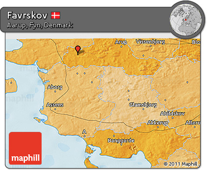 Political 3D Map of Favrskov