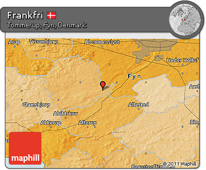 Political 3D Map of Frankfri
