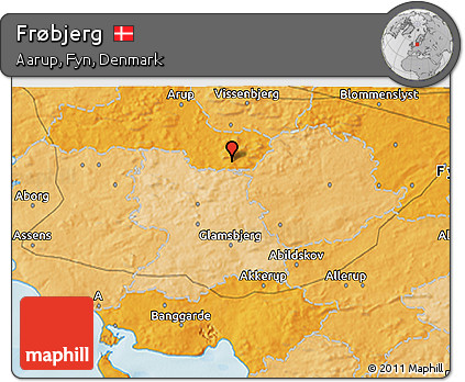 Political 3D Map of Frøbjerg