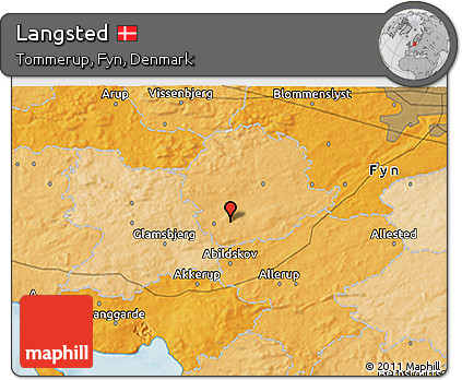 Political 3D Map of Langsted