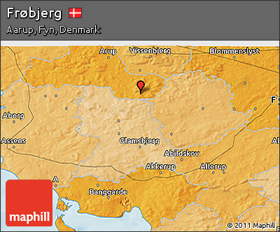 Political 3D Map of Frøbjerg