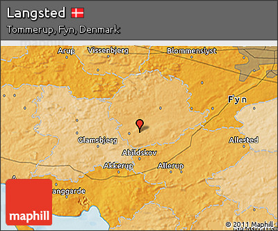 Political 3D Map of Langsted